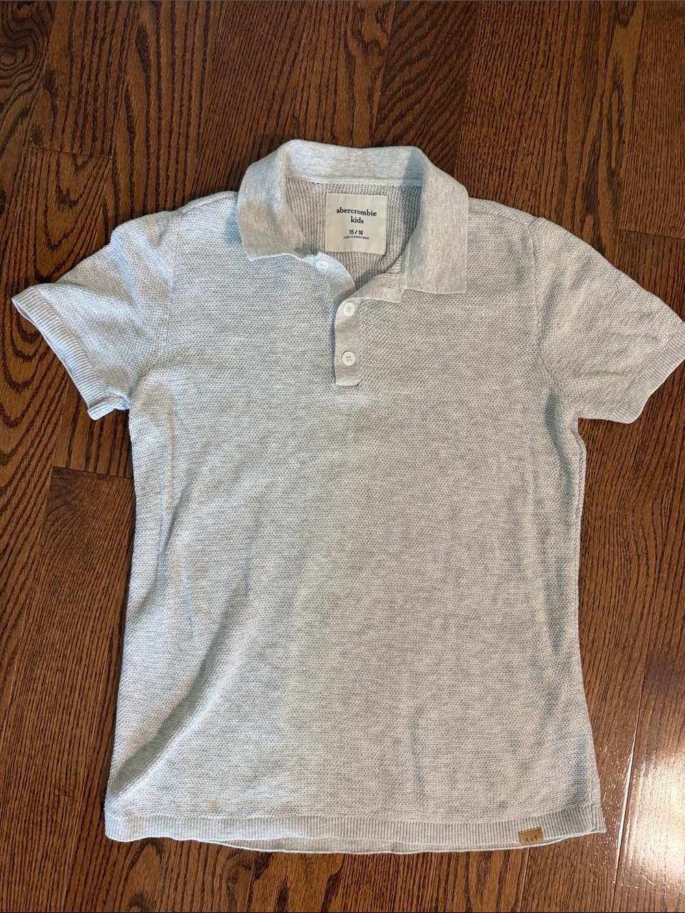 Abercrombie Kids Light Gray “Sweater” Polo Shirt size 15/16